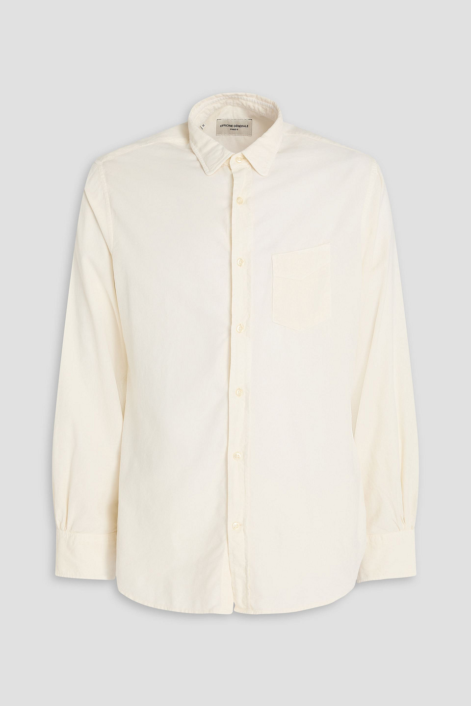 Officine Generale Lipp Cotton-blend Corduroy Shirt In Neutral