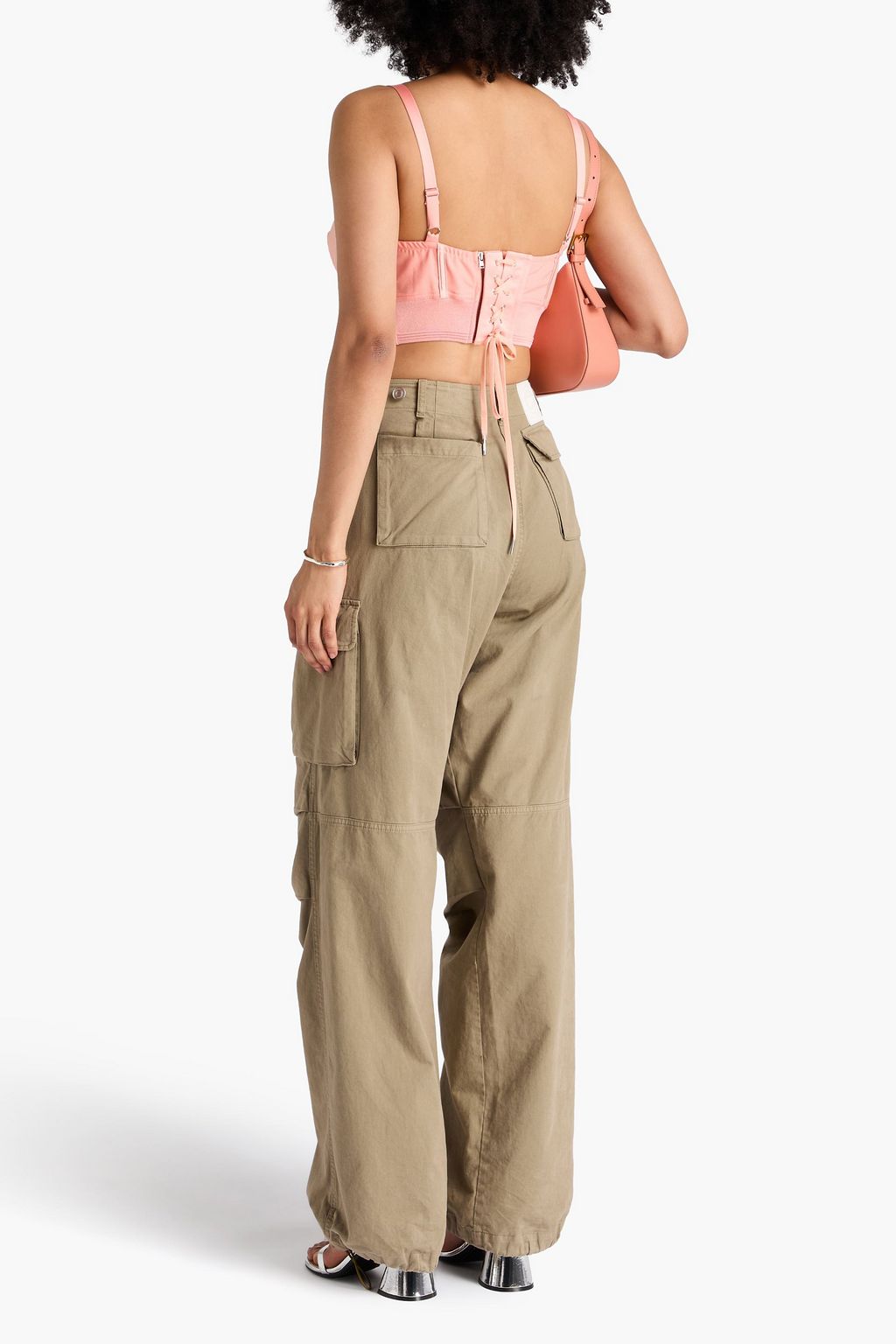 JEAN PAUL GAULTIER Cropped gestepptes Bustier-Oberteil aus Crêpe und Duchesse-Satin