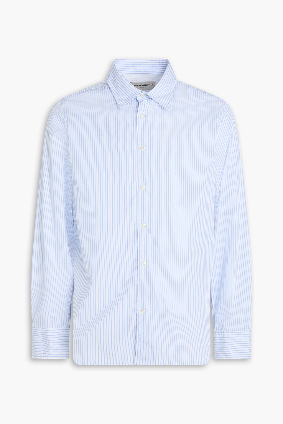 Officine Generale Giacomo Cotton-poplin Shirt In Blue