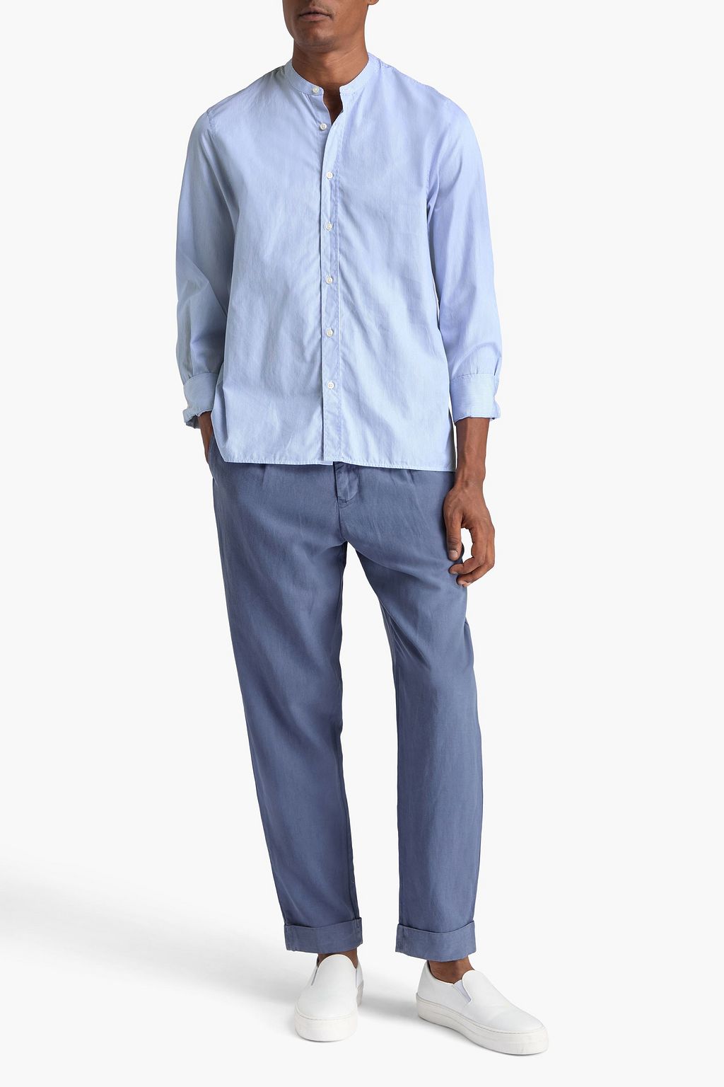 OFFICINE GÉNÉRALE Gaston striped cotton-poplin shirt