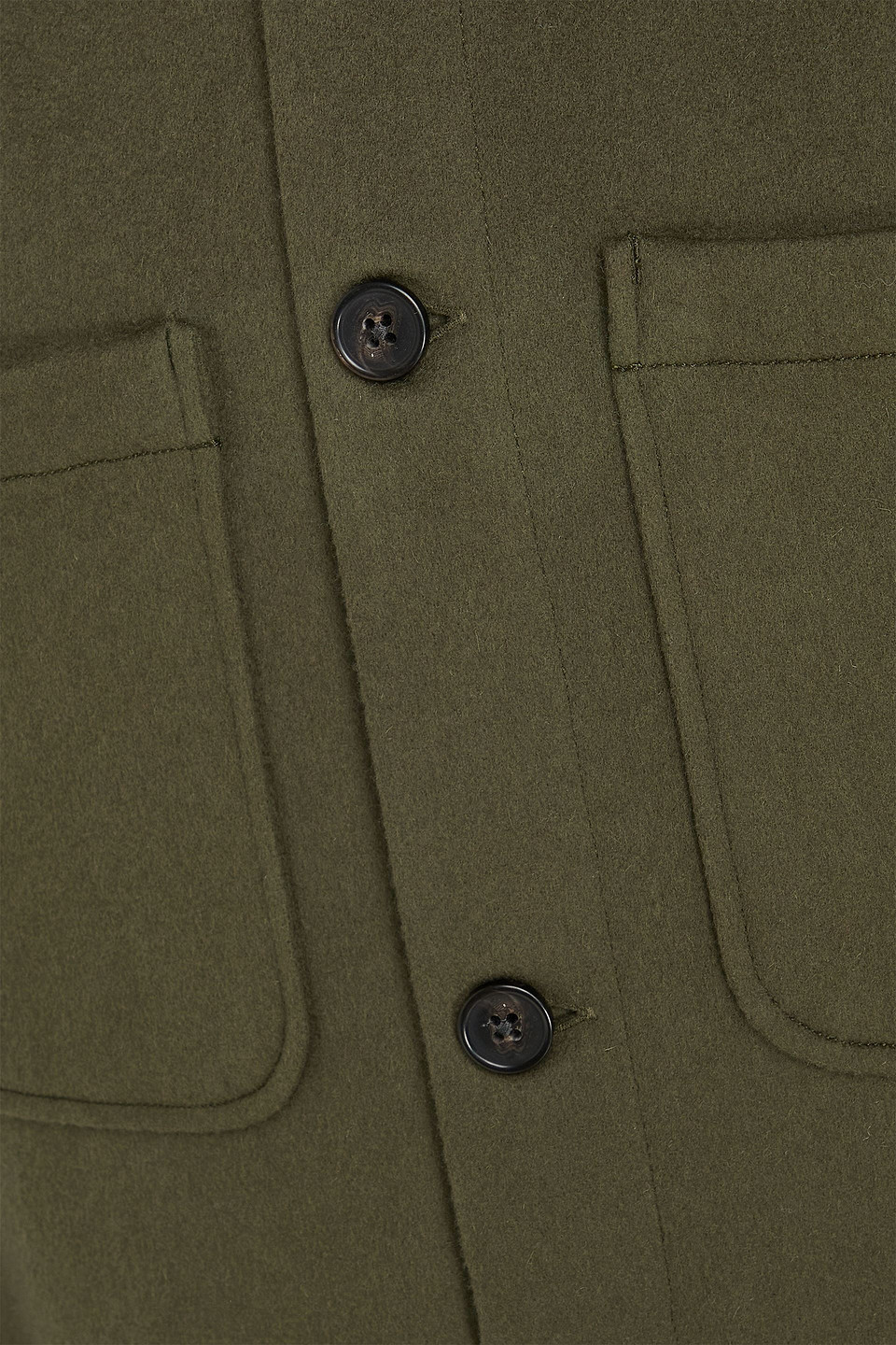 Officine Generale Harrison Wool And Cashmere-blend Felt Overshirt In Green