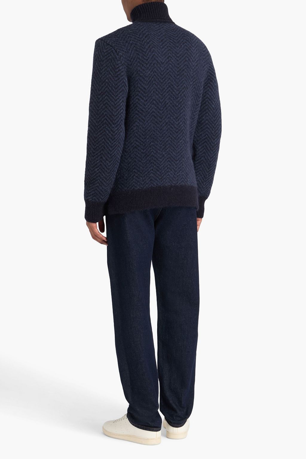 OFFICINE GÉNÉRALE Herringbone alpaca-blend turtleneck sweater
