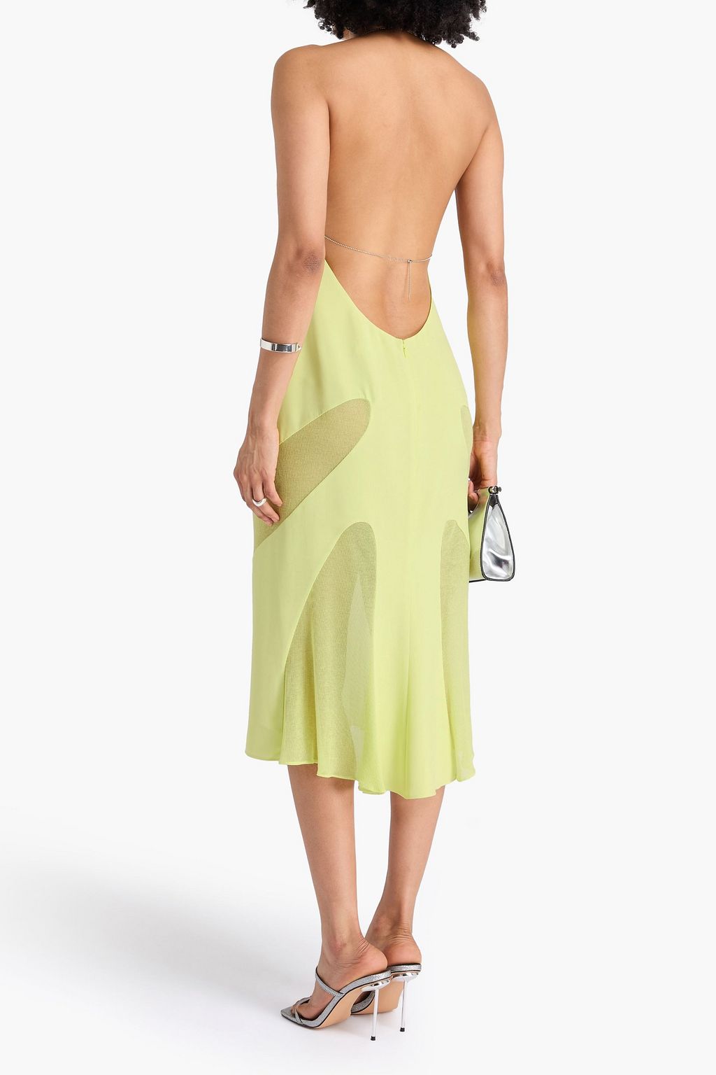 DION LEE Midikleid aus Jersey mit Einsätzen aus Crêpe de Chine
