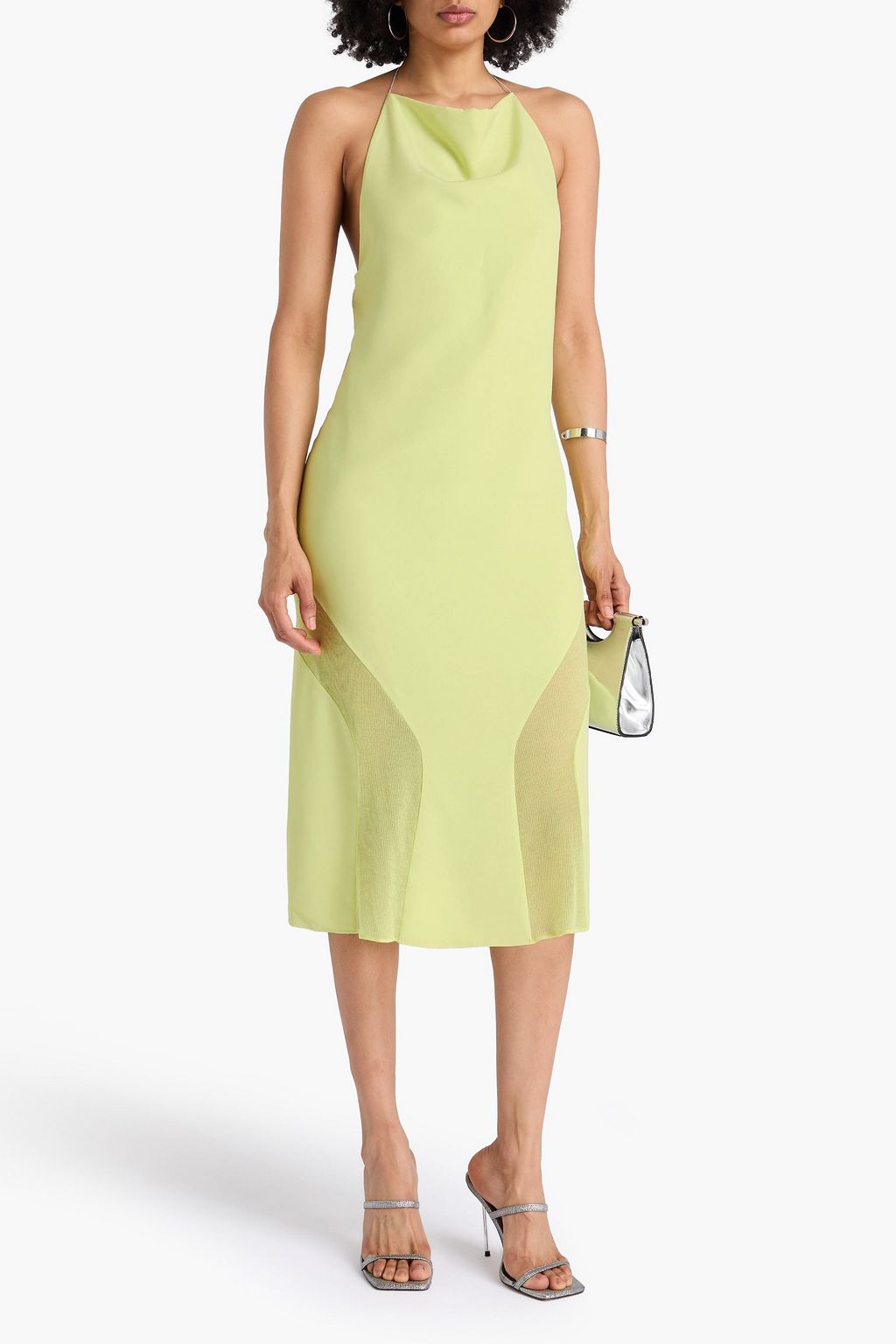 DION LEE Midikleid aus Jersey mit Einsätzen aus Crêpe de Chine