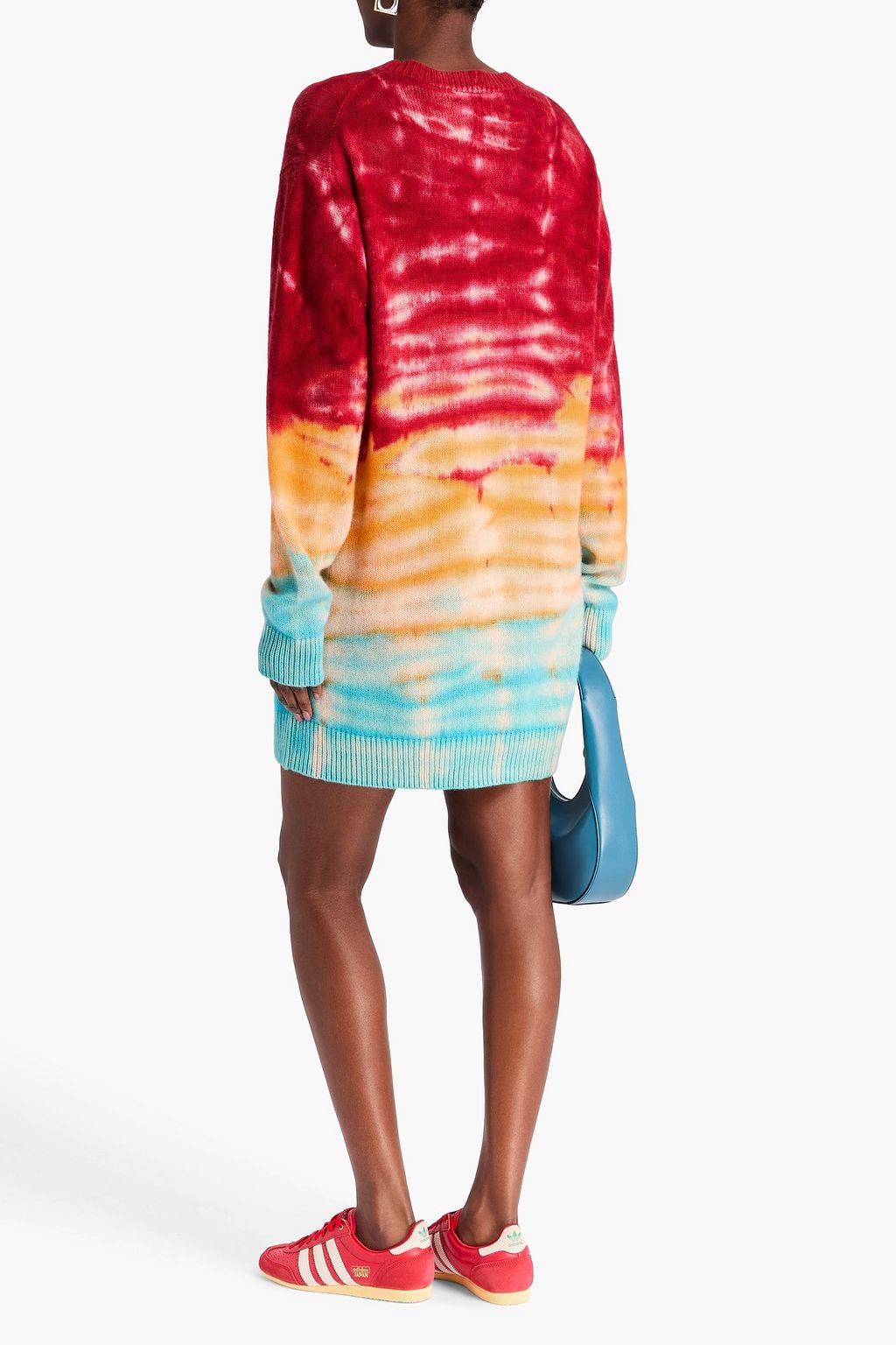 THE ELDER STATESMAN Minikleid aus Kaschmir mit Batikmuster