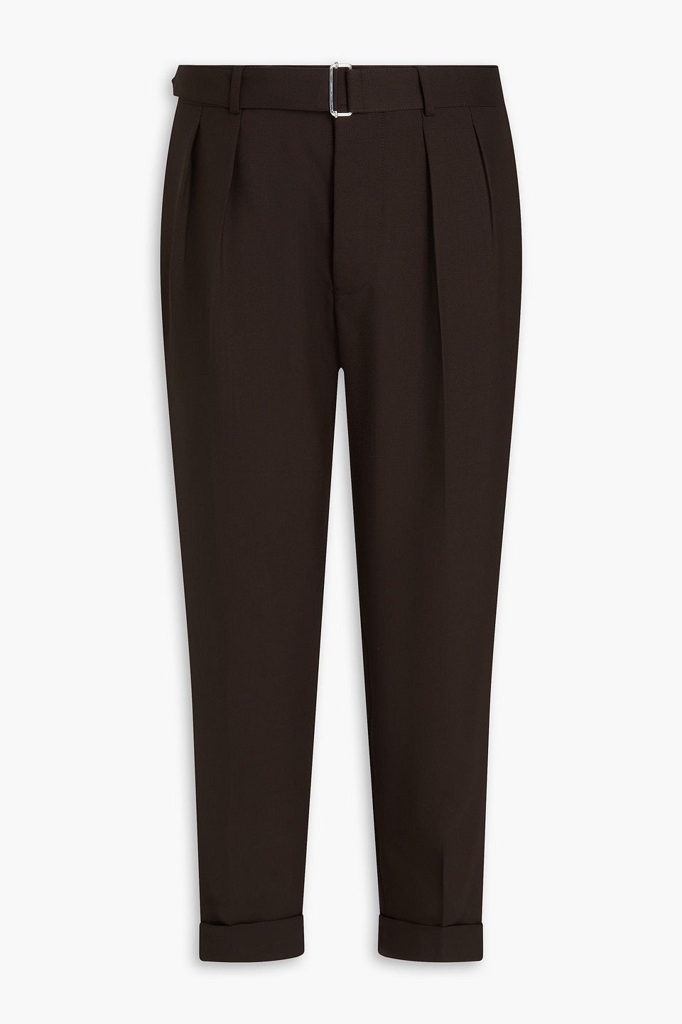 Officine Generale Pierre Tapered Grain De Poudre Wool Pants In Brown