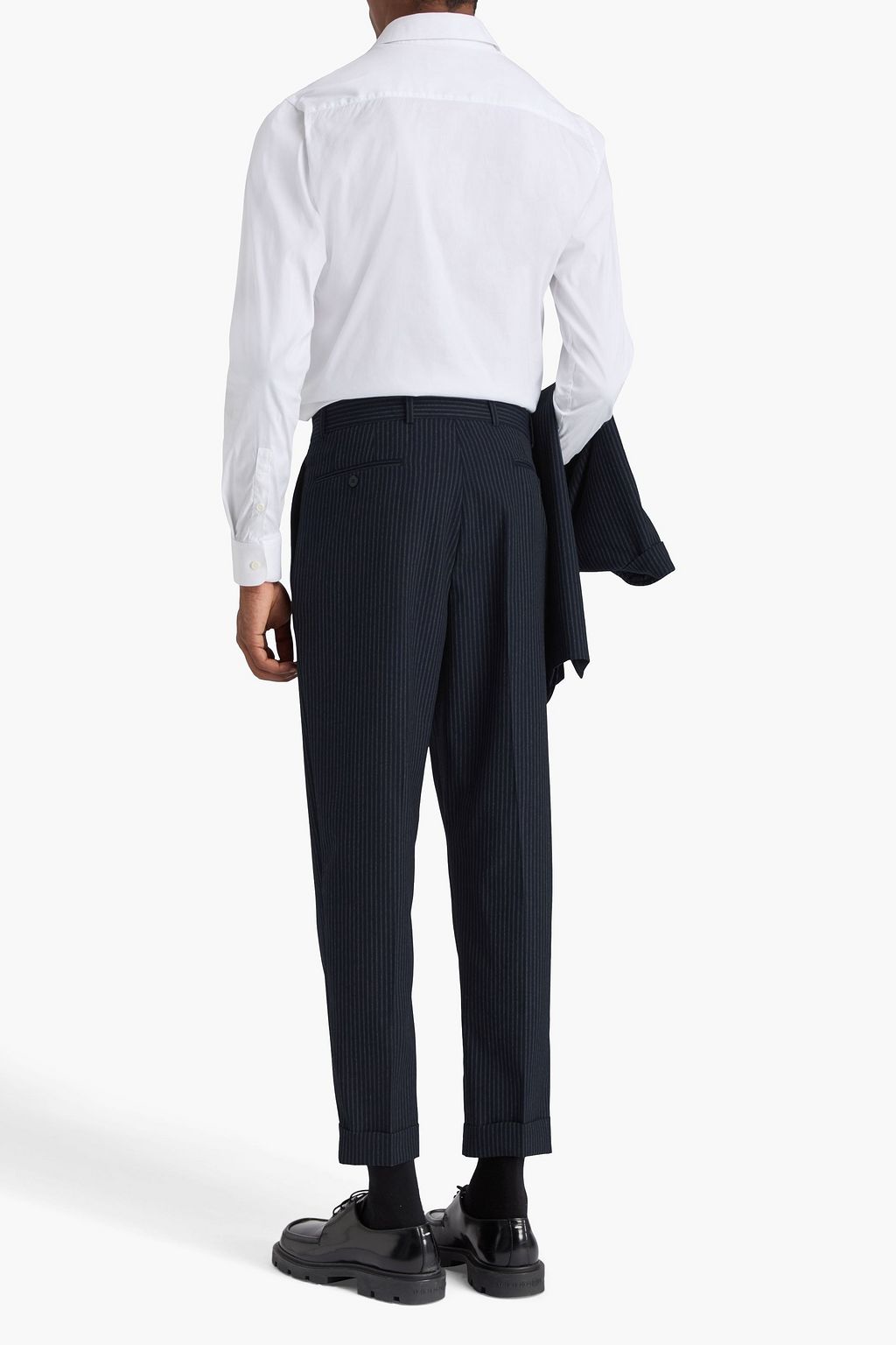 OFFICINE GÉNÉRALE グランドプードルウール テーパードパンツ ピンストライプ