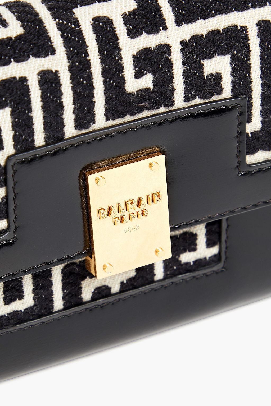 BALMAIN 1945 leather and jacquard wallet