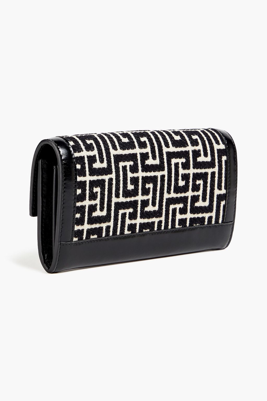 BALMAIN 1945 leather and jacquard wallet