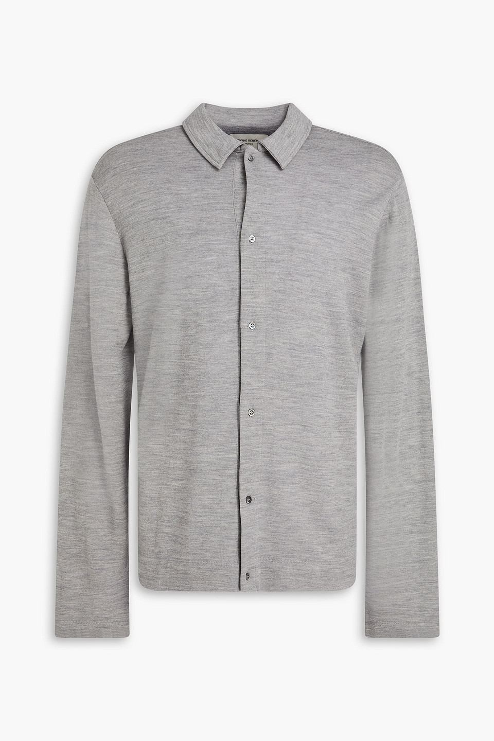 Officine Generale Brent Wool-blend Jersey Cardigan In Gray