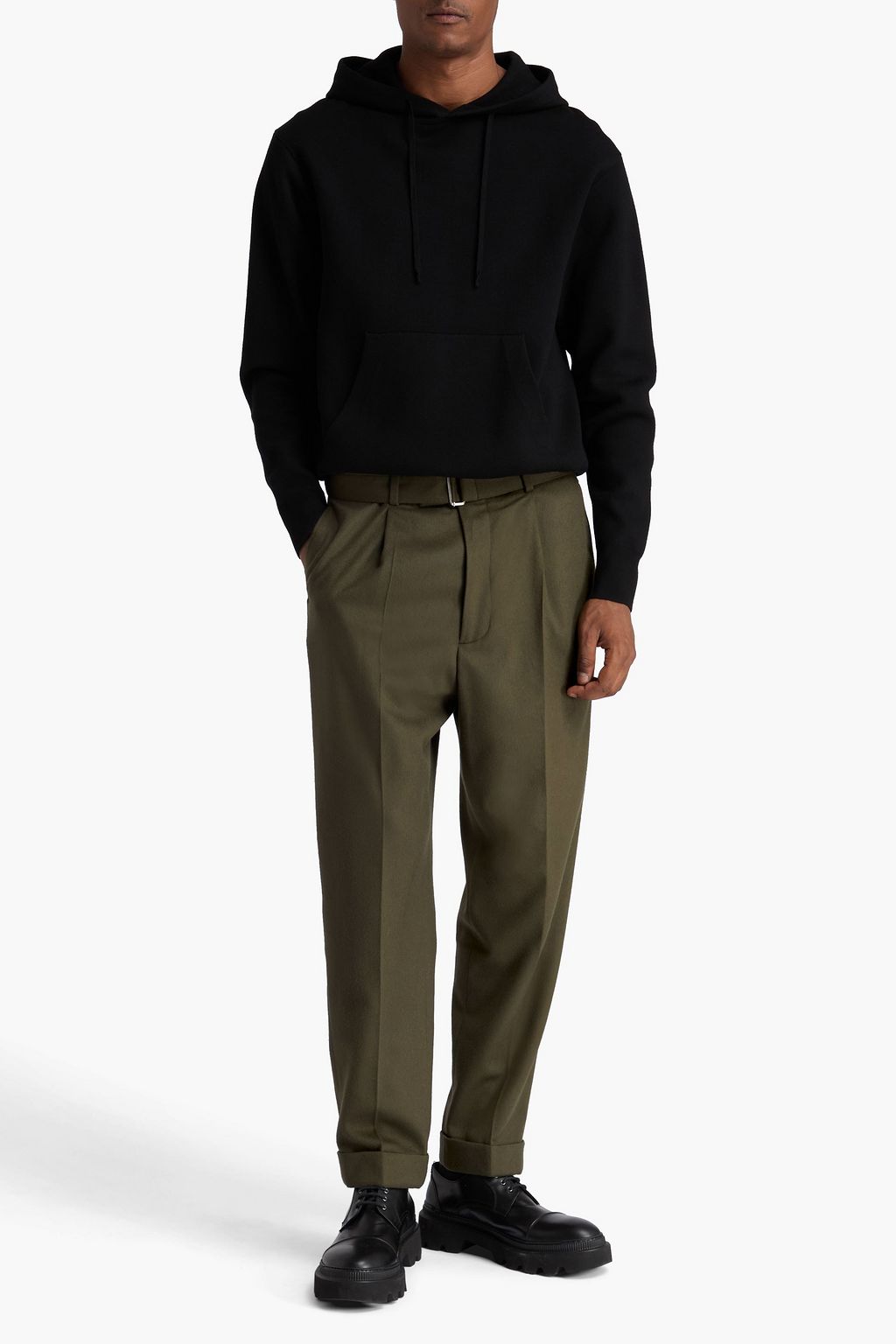 OFFICINE GÉNÉRALE ウール&カシミヤ混フランネル パンツ