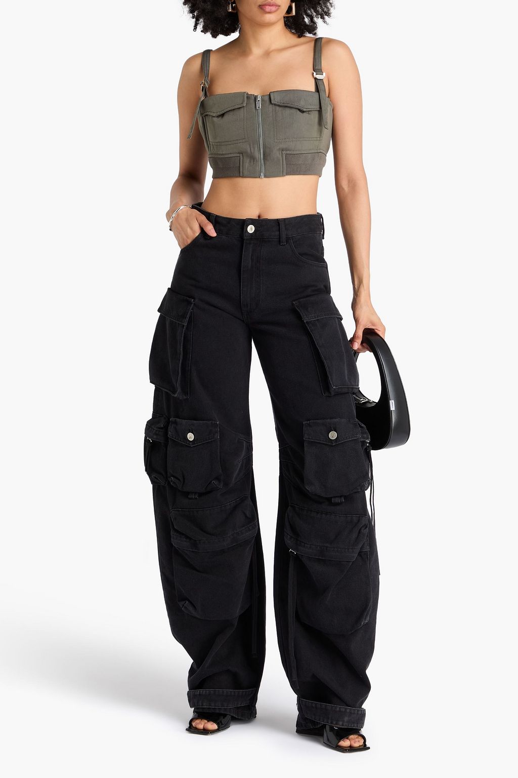 DION LEE Cropped twill top