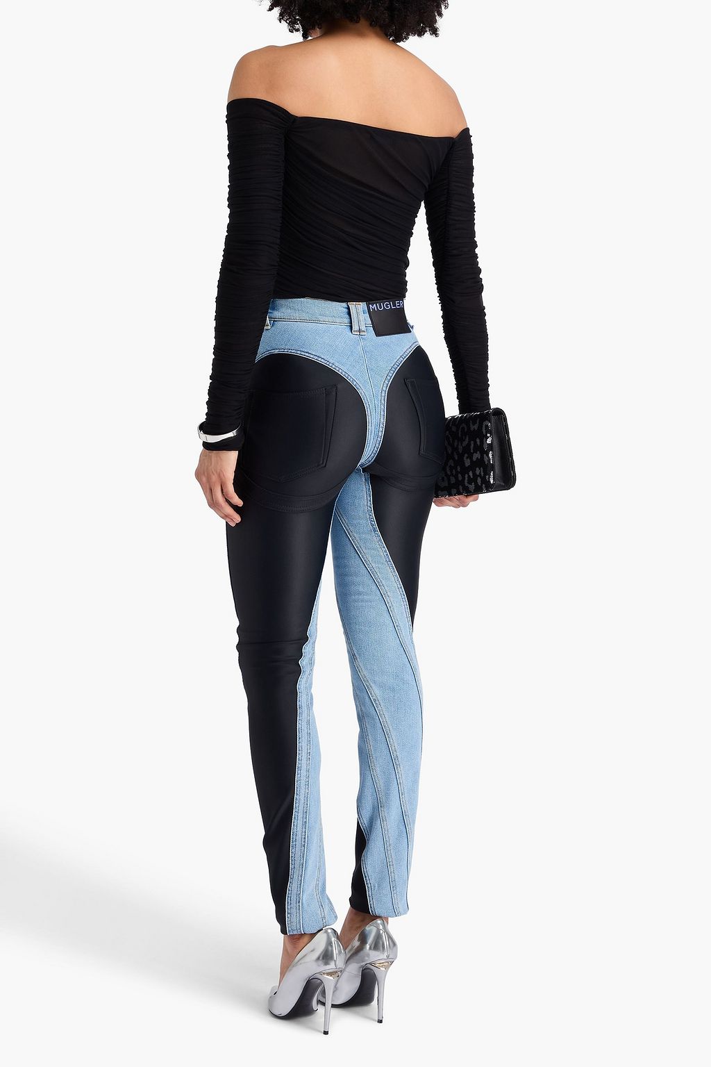MUGLER ハイライズ スリムレッグジーンズ スキューバパネル