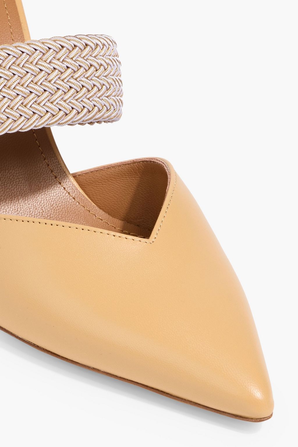 MALONE SOULIERS Maisie 85 cord-trimmed leather mules