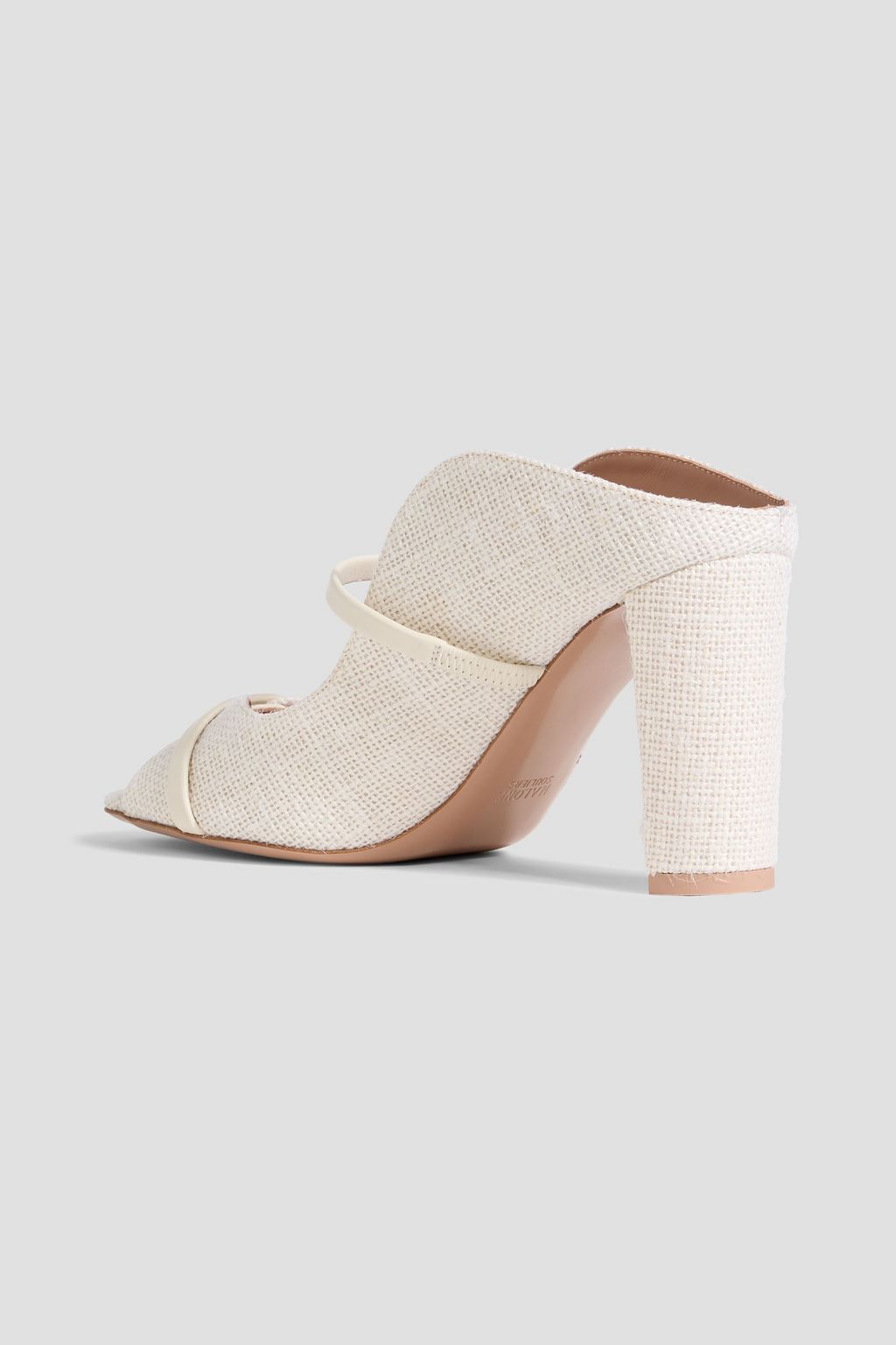MALONE SOULIERS Norah 85 leather-trimmed jute mules