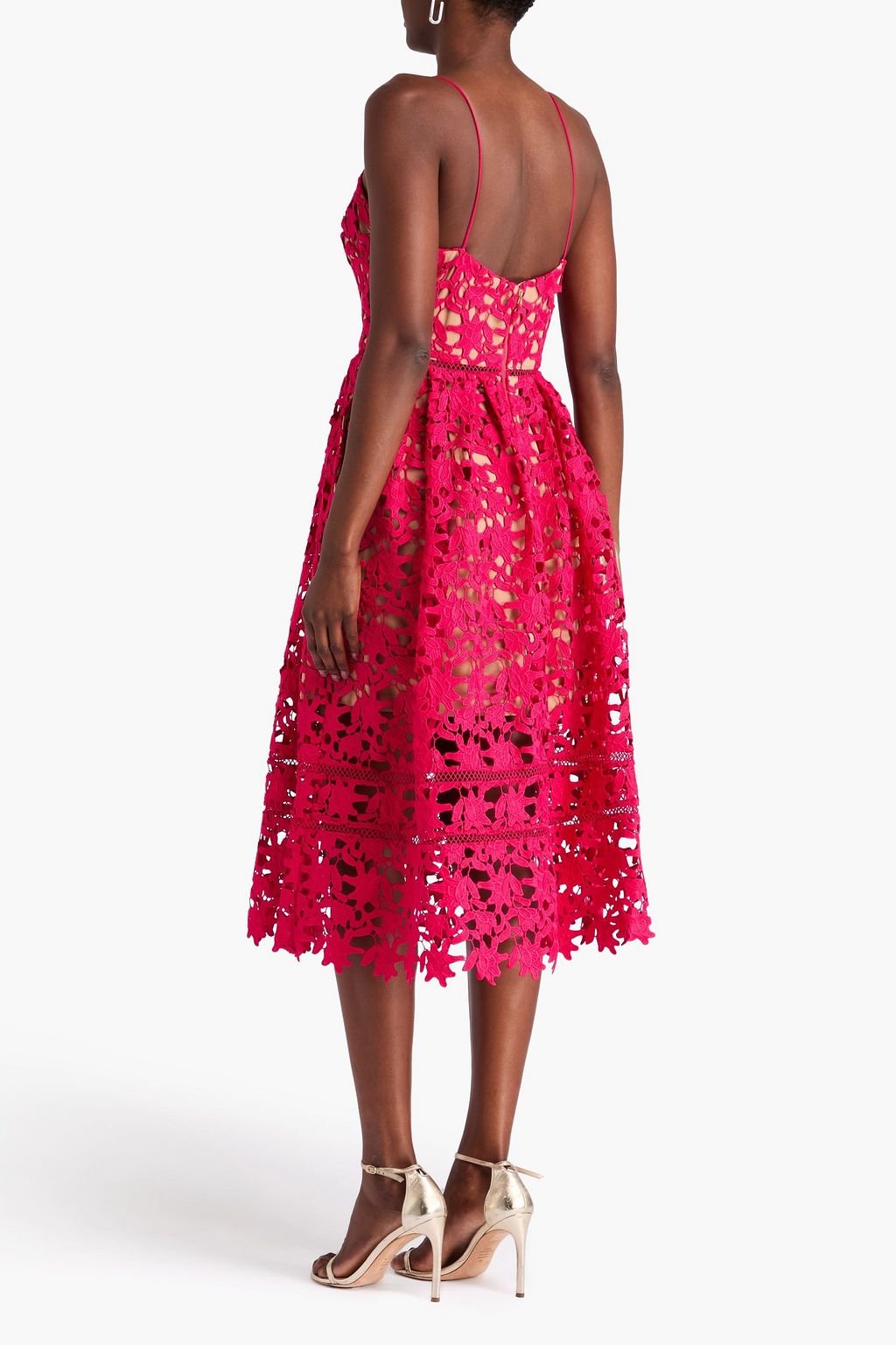SELF-PORTRAIT Macramé lace midi dress