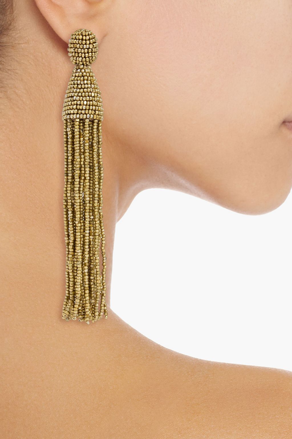 OSCAR DE LA RENTA Beaded clip earrings