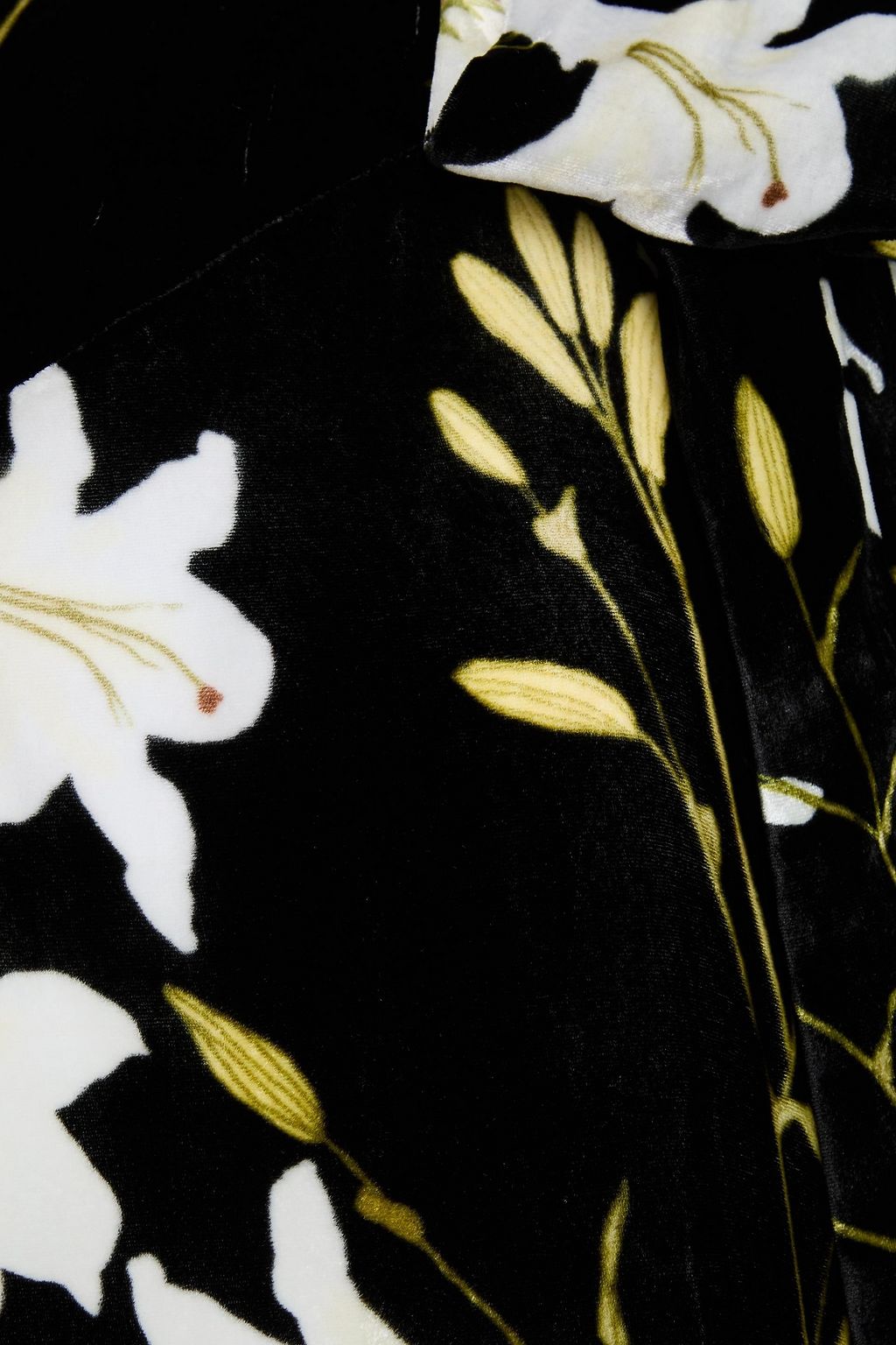 BERNADETTE فستان طويل من المخمل بِكُم واحد بطبعة الأزهار