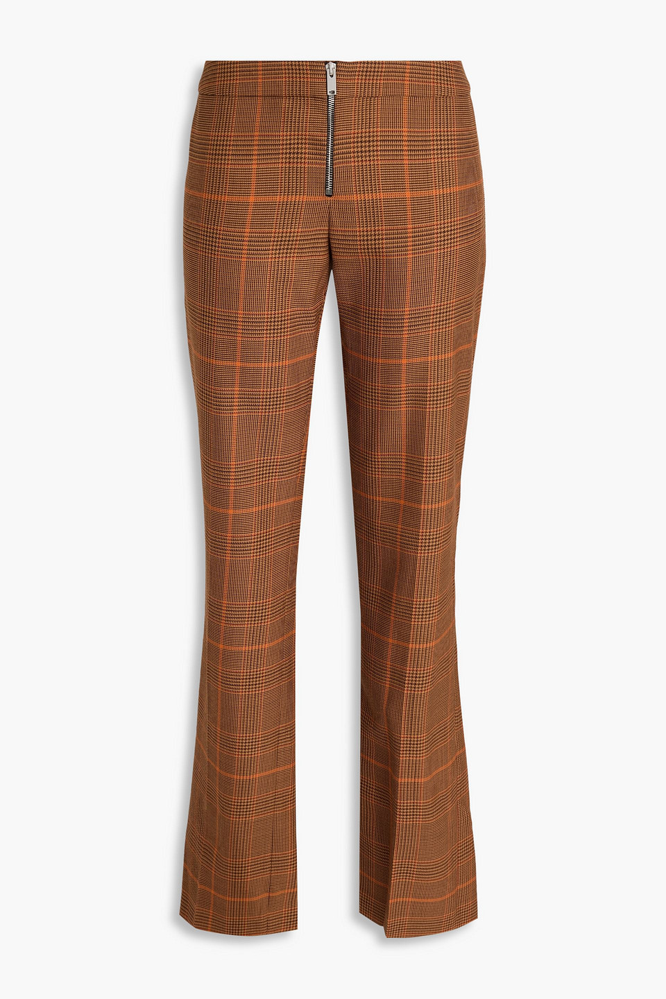 Stella Mccartney Houndstooth Wool Bootcut Trousers In Brown