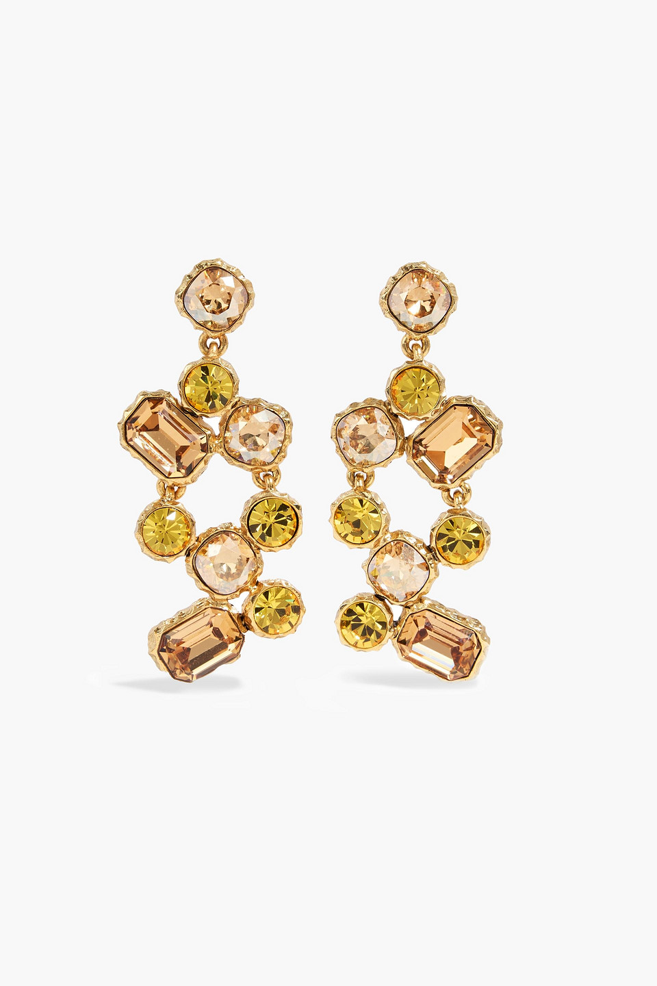 Gold-tone crystal earrings