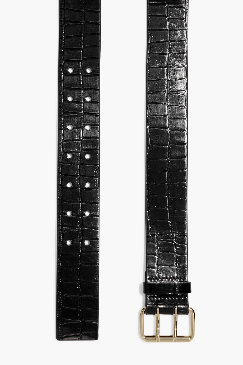 ANINE BING Mila croc-effect leather belt