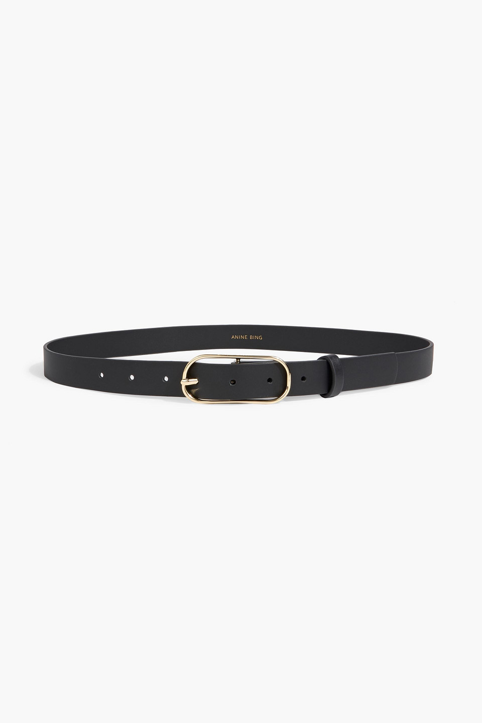 Anine Bing Harper Leather Belt In Black