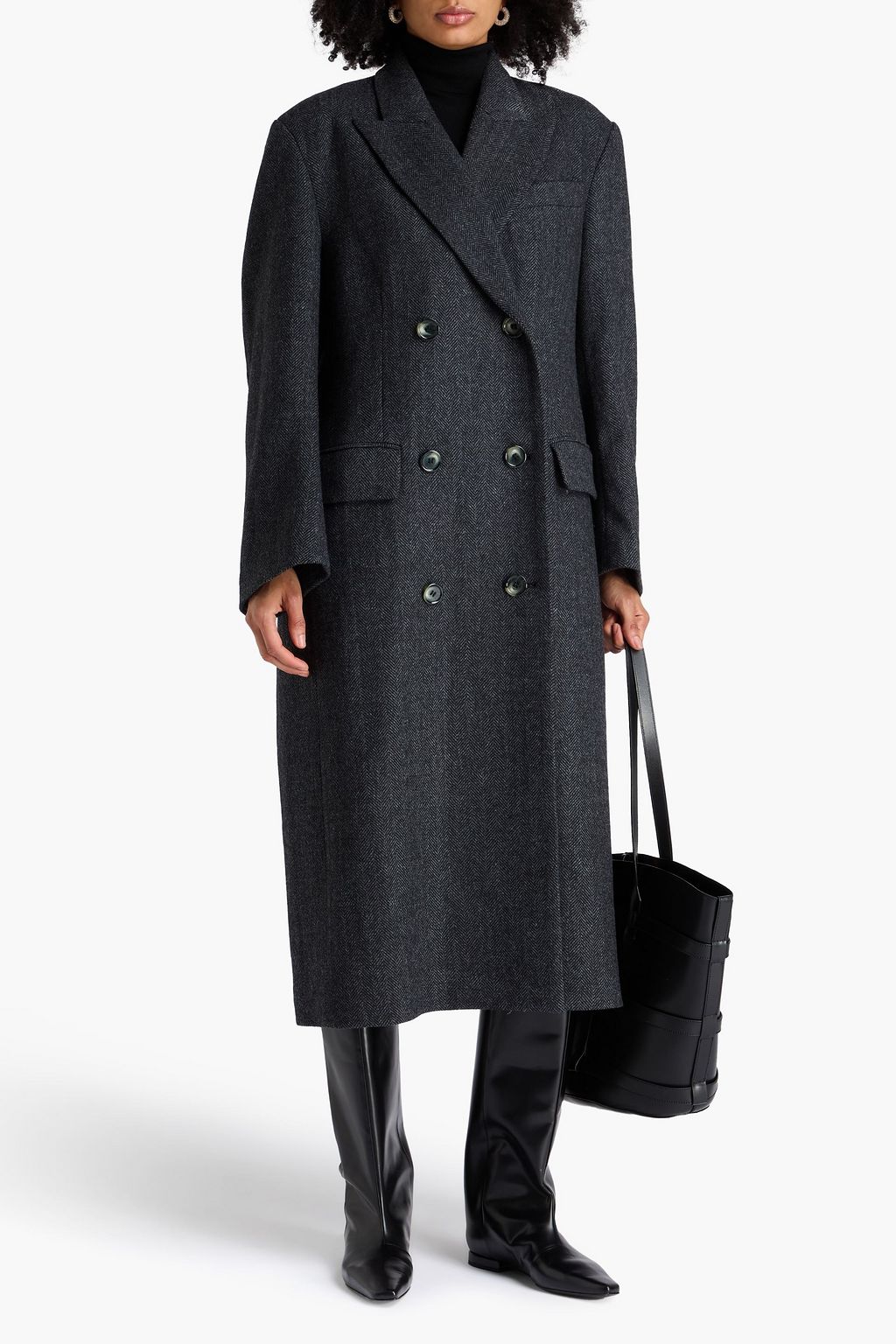 DAY BIRGER ET MIKKELSEN Mantel aus Woll-Tweed mit Fischgratmuster