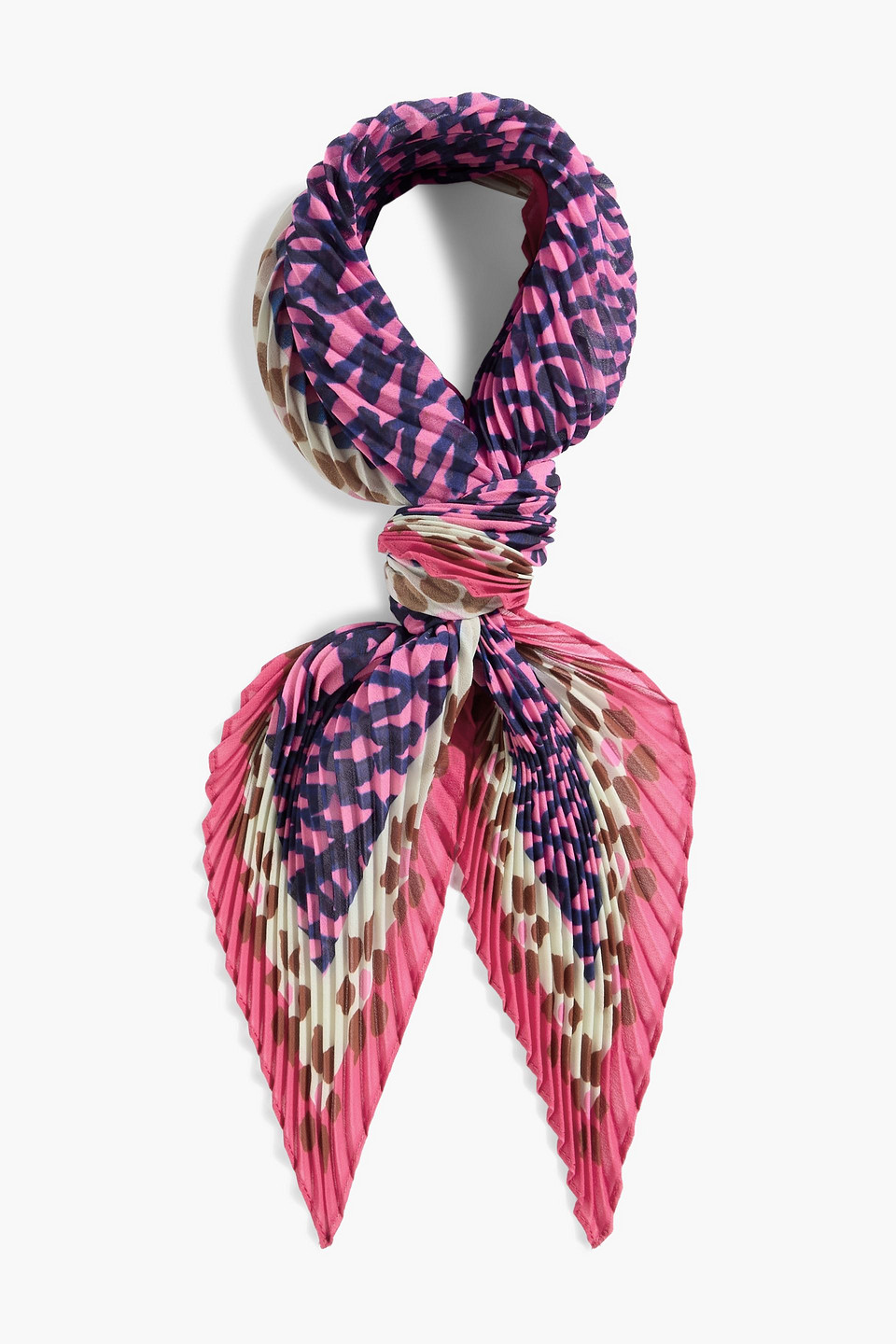 Zimmermann Printed Plissé-chiffon Scarf In Pink