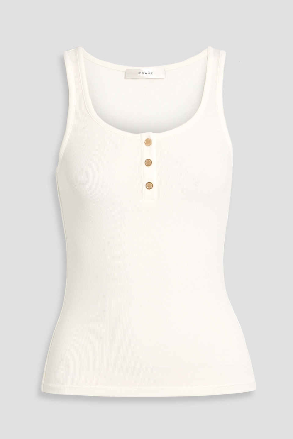Frame Ribbed Stretch-modal Tank In White