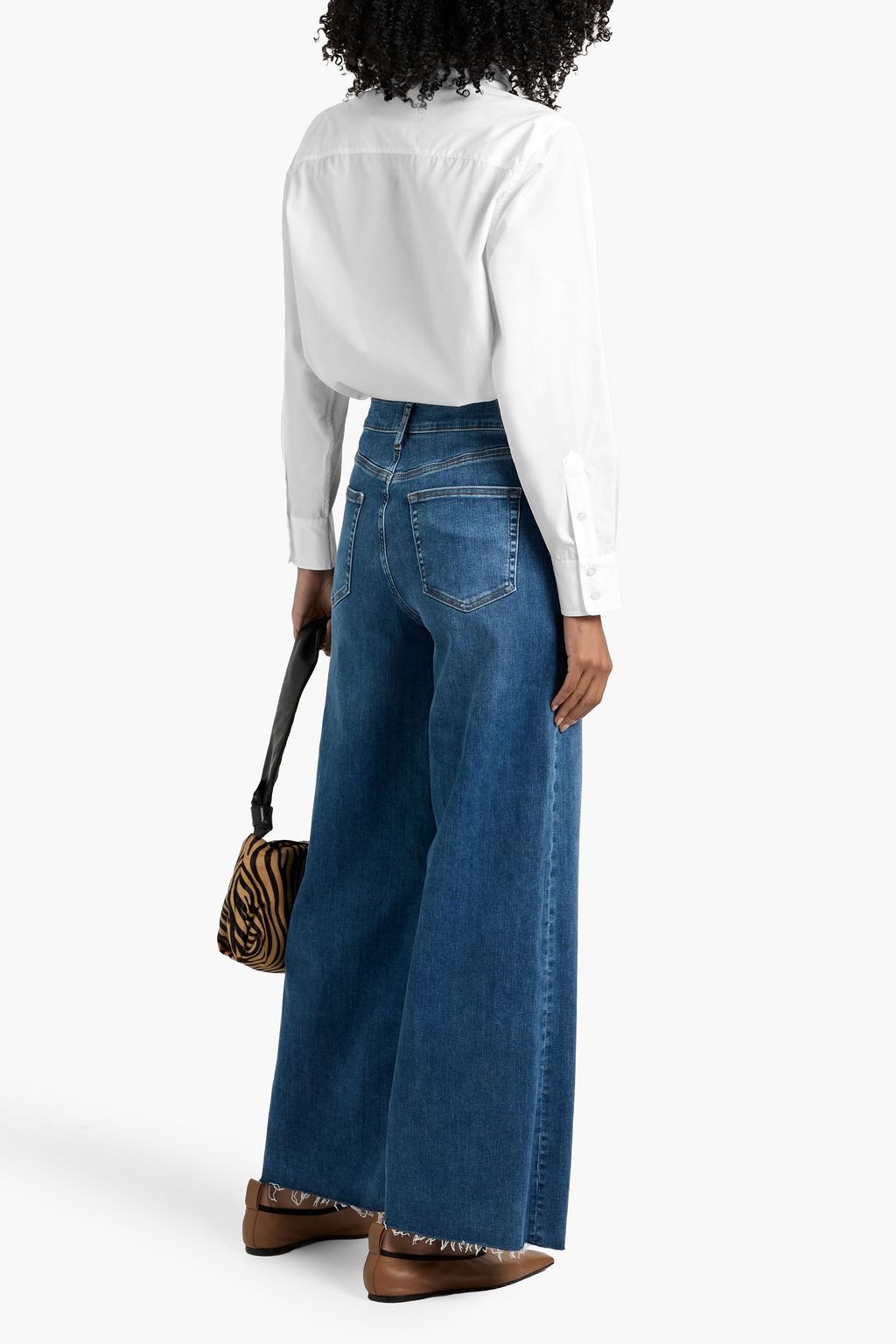 FRAME The Wednesday bow-detailed cotton-poplin shirt