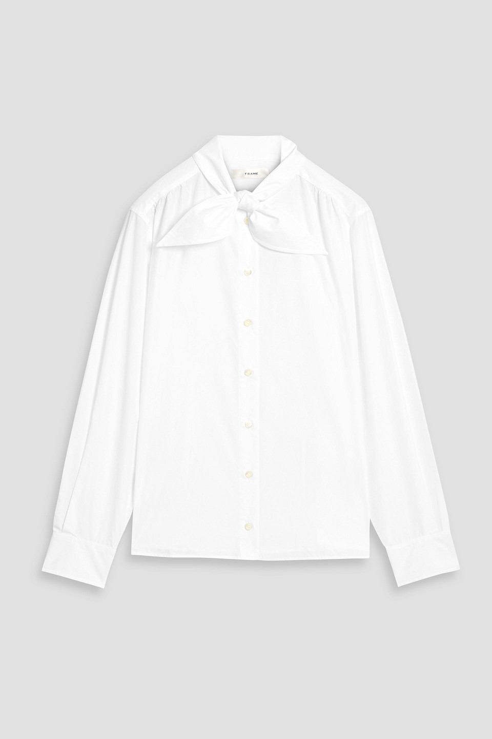 Frame The Wednesday Bow-detailed Cotton-poplin Shirt
