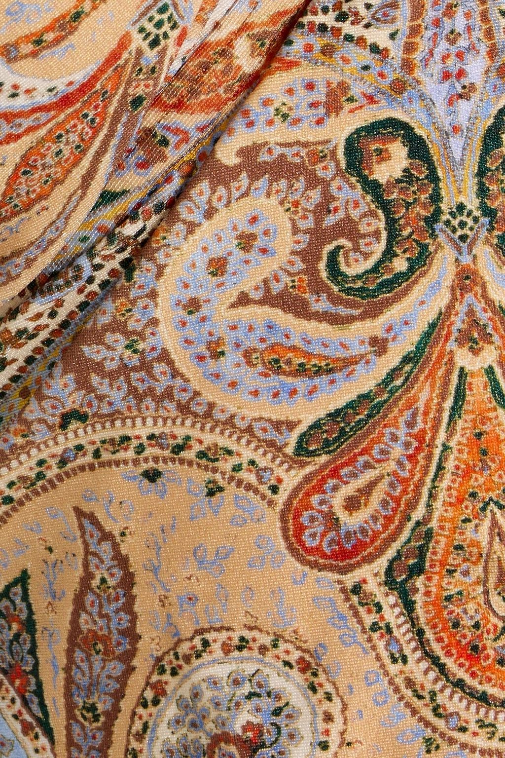 ZIMMERMANN Ruched paisley-print halterneck swimsuit