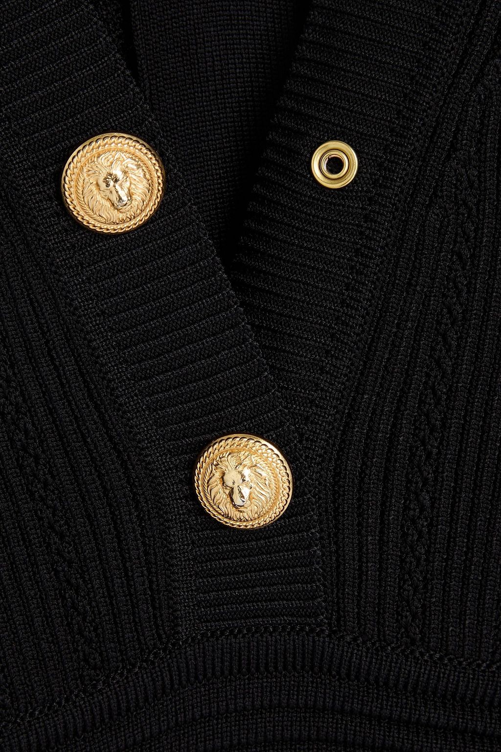 BALMAIN リブ編み 透かし編みニット ミニワンピース