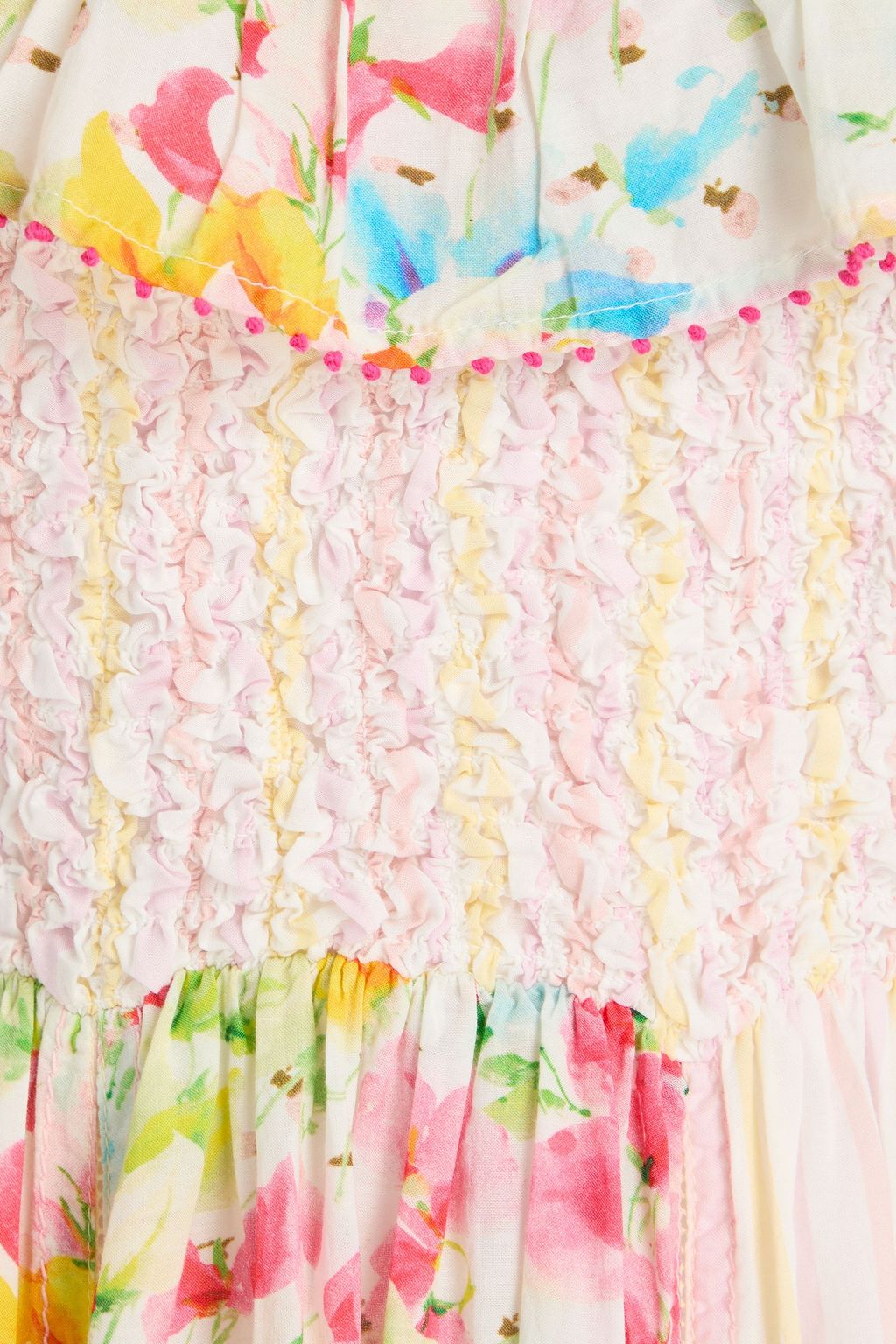 BYTIMO Bedrucktes Maxikleid aus einer Baumwollmischung mit Lochstickerei in Patchwork-Optik