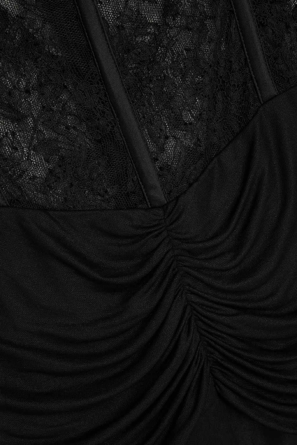 ALESSANDRA RICH Robe in Maxilänge aus Jersey mit Spitzeneinsätzen