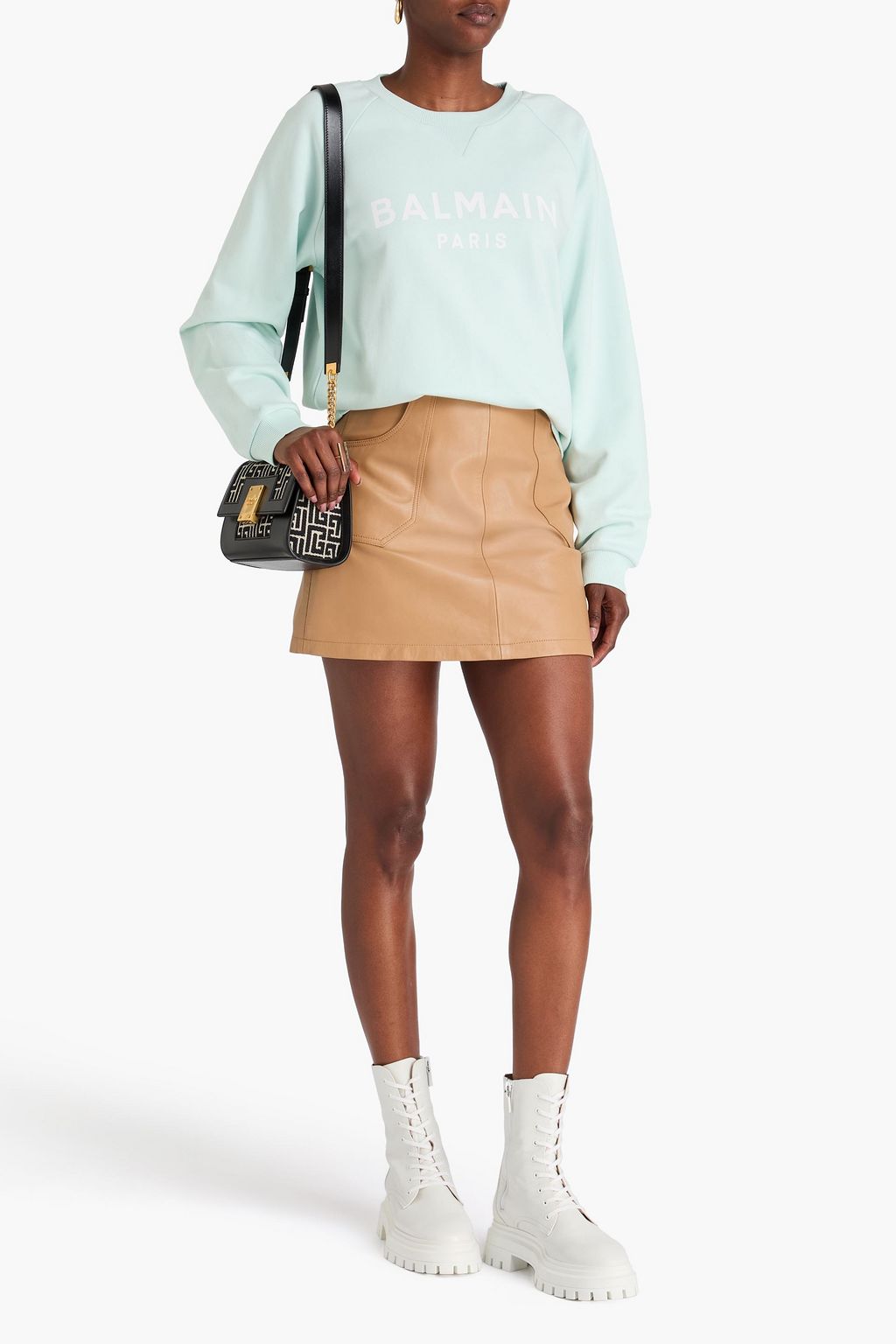 BALMAIN Sweatshirt aus Baumwollfrottee mit Logoprint