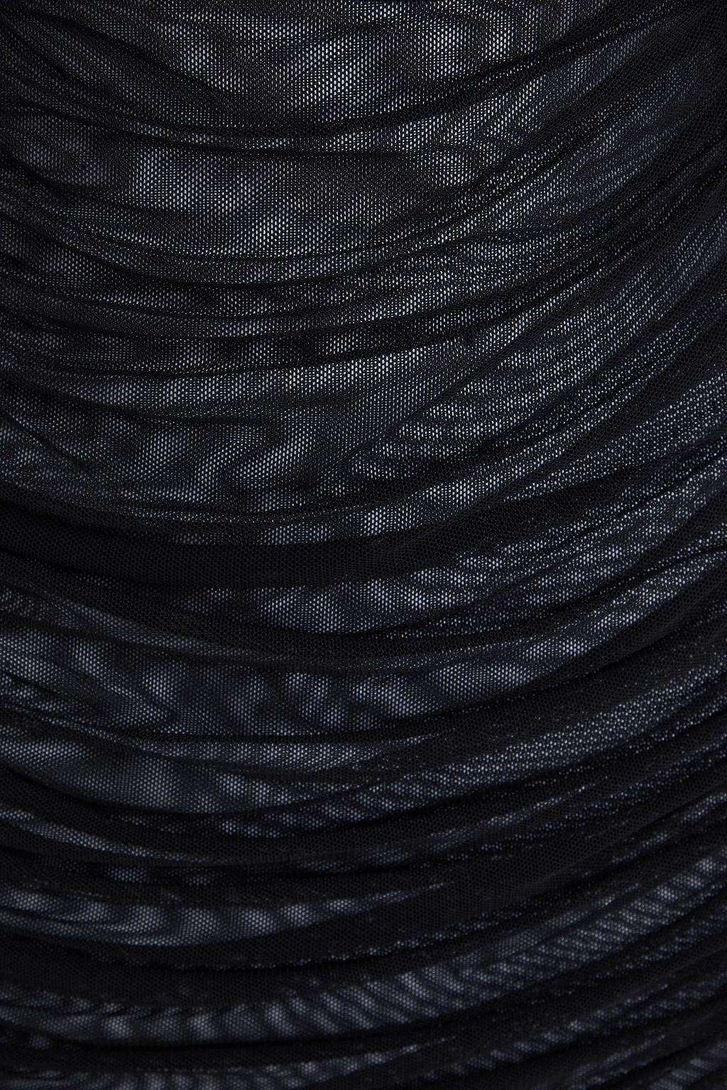 MUGLER Ruched mesh maxi dress