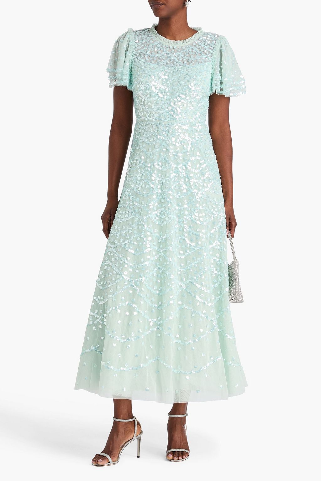 NEEDLE & THREAD Sequined tulle gown