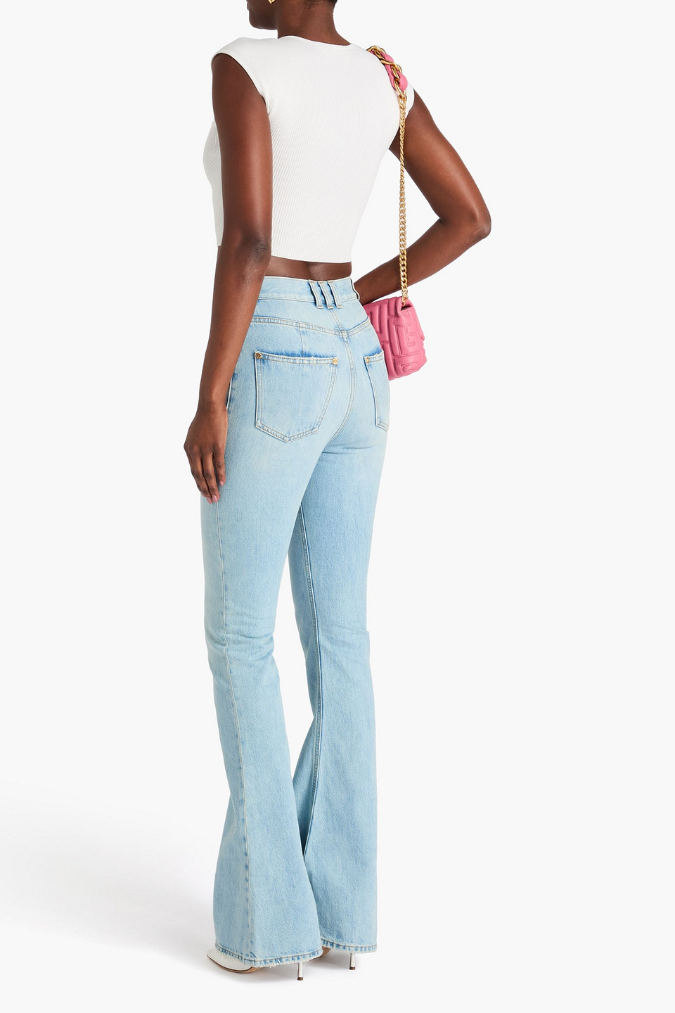 Balmain High-rise Flared Jeans In Blue