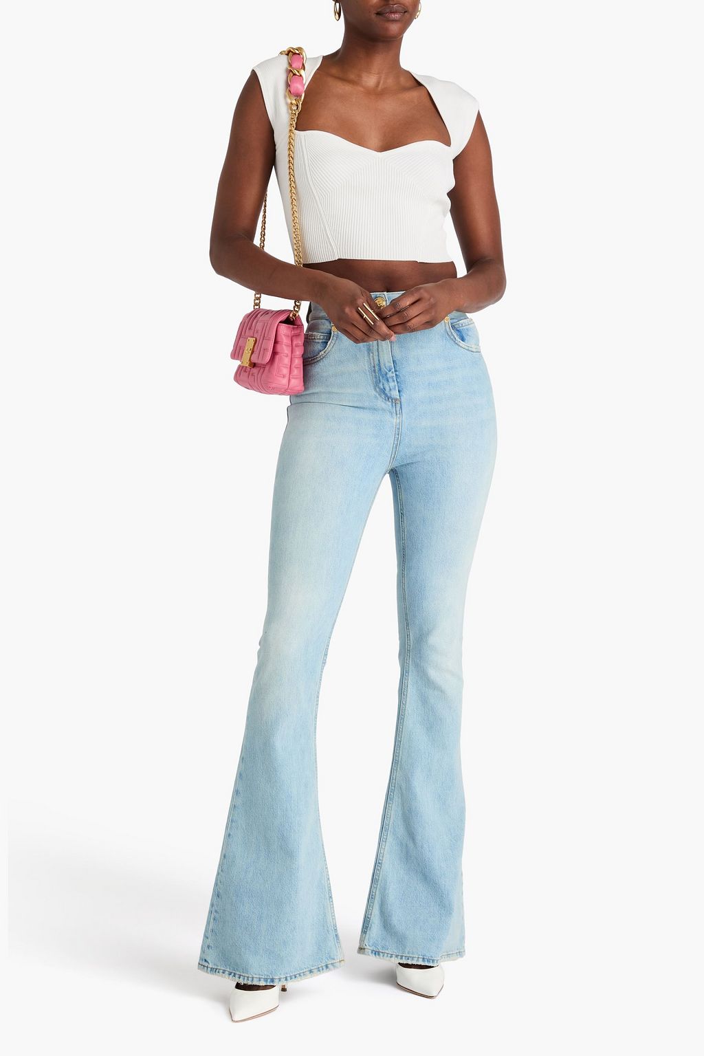 BALMAIN Hoch sitzende Schlagjeans