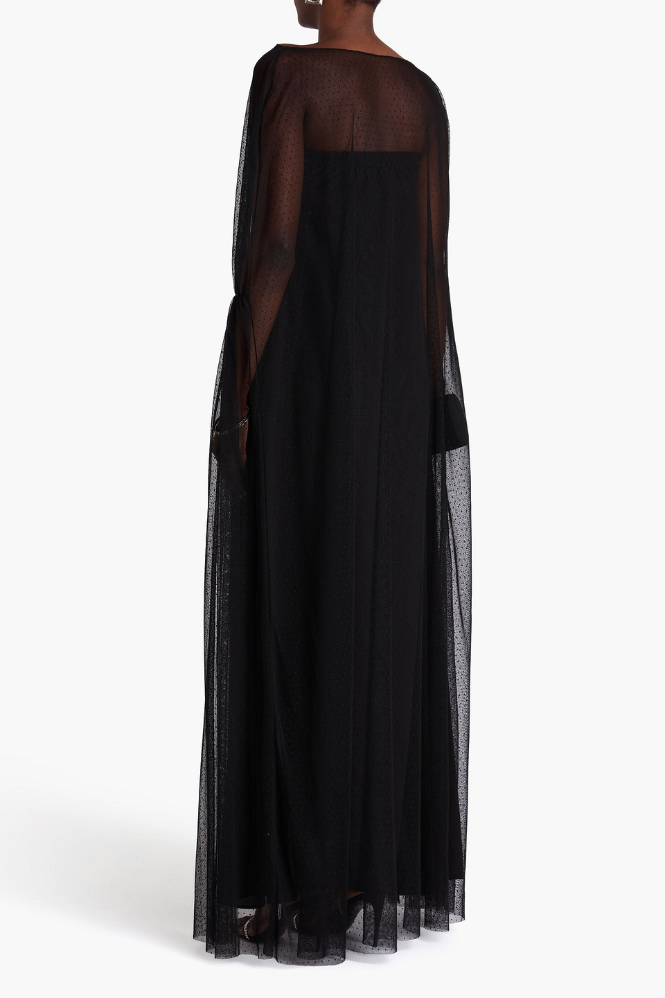  Bernadette - Robe Aus Point D'esprit Und Crêpe De Chine Aus Seide Mit Floralen Applikationen - Schwarz - Fr 36 