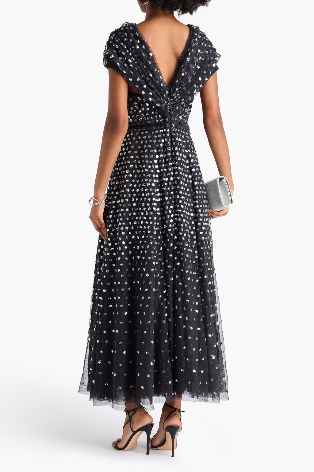 NEEDLE & THREAD Grace sequin-embellished point d'esprit gown
