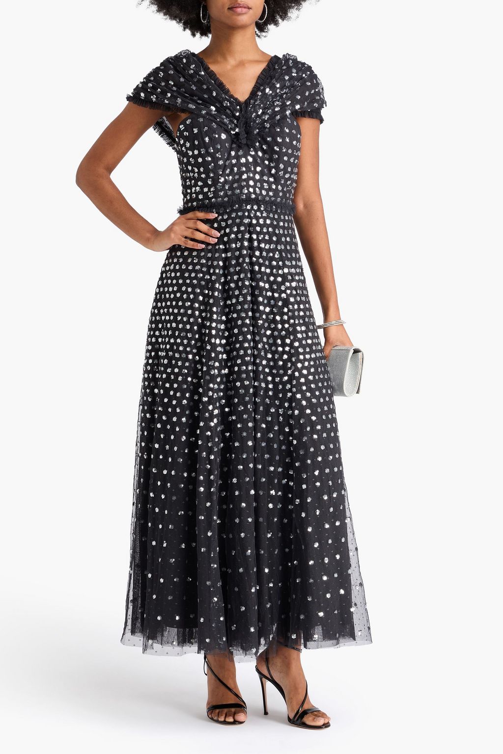NEEDLE & THREAD Grace sequin-embellished point d'esprit gown