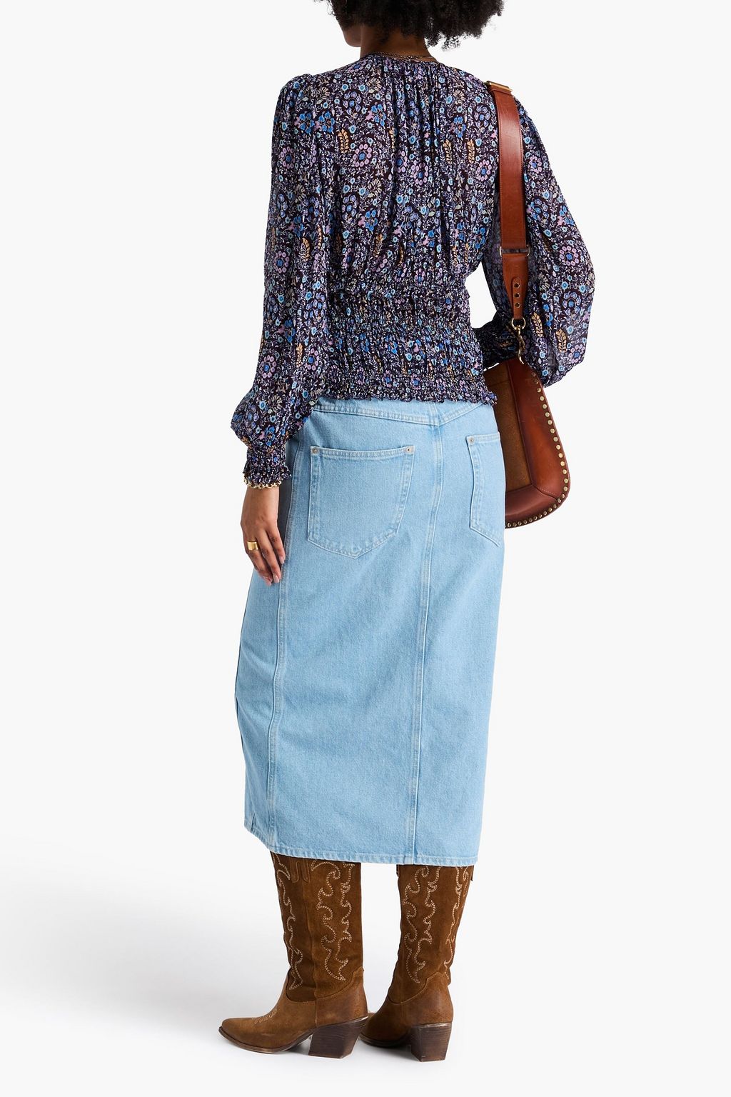 MARANT ÉTOILE Nibel floral-print crepon blouse