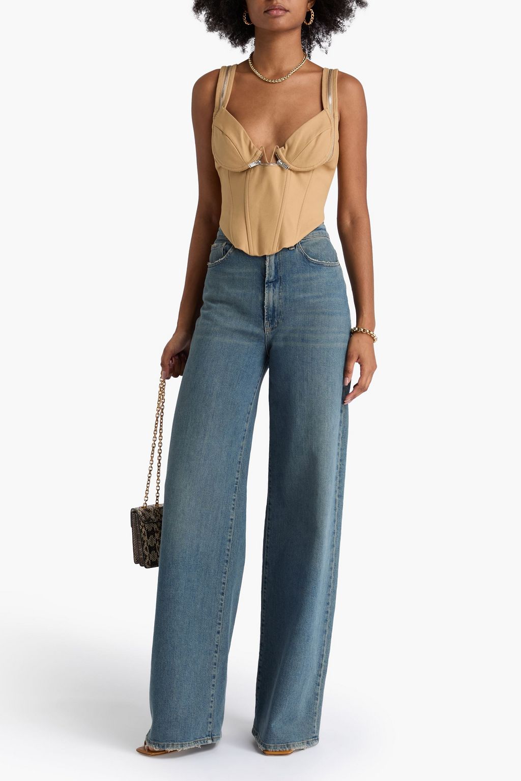 DION LEE Bustier-Oberteil aus Twill aus einer Baumwollmischung