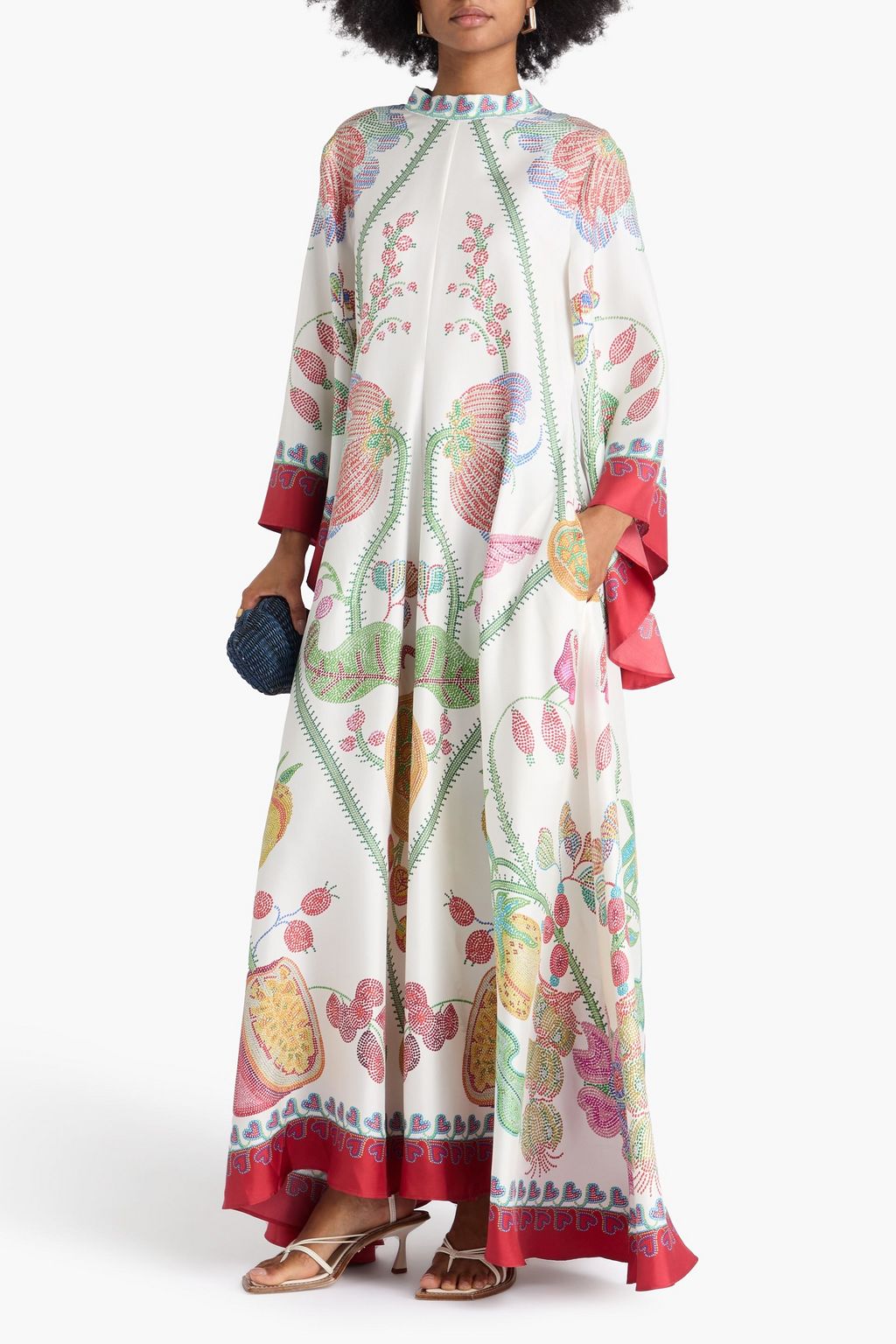 LA DOUBLE J Bedrucktes Maxikleid aus Seiden-Twill