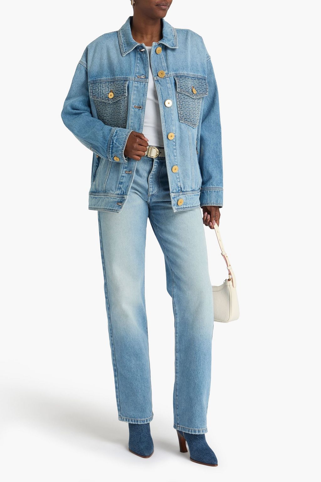 BALMAIN デニムジャケット エンボス加工