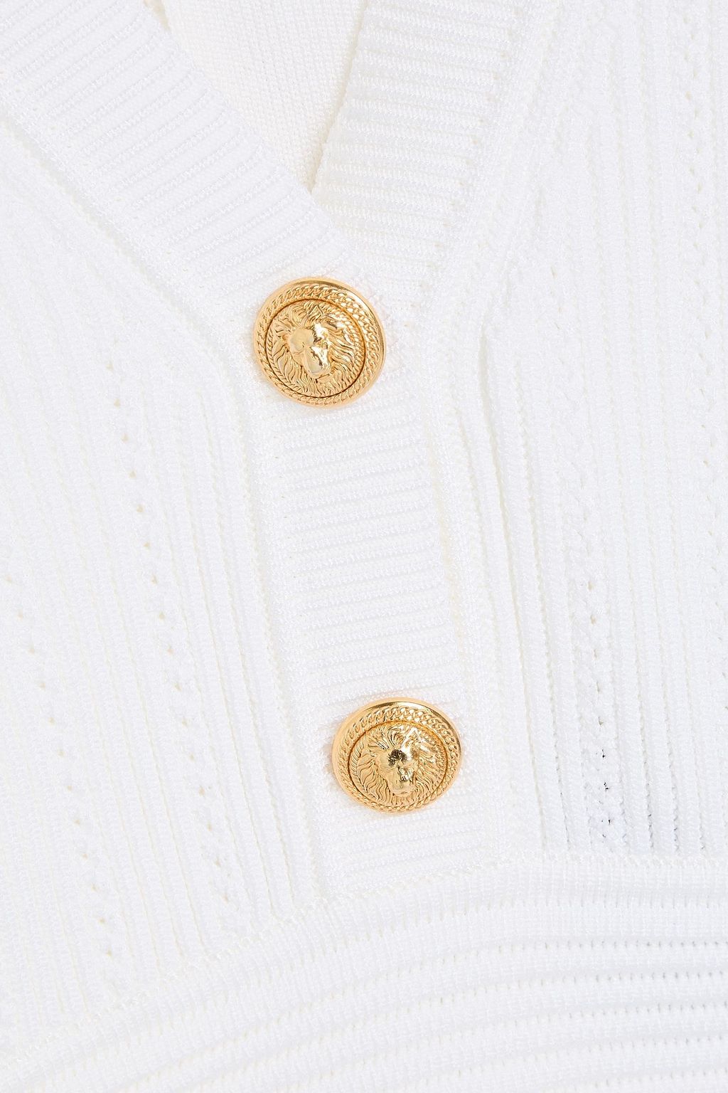 BALMAIN Pointelle-knit mini dress