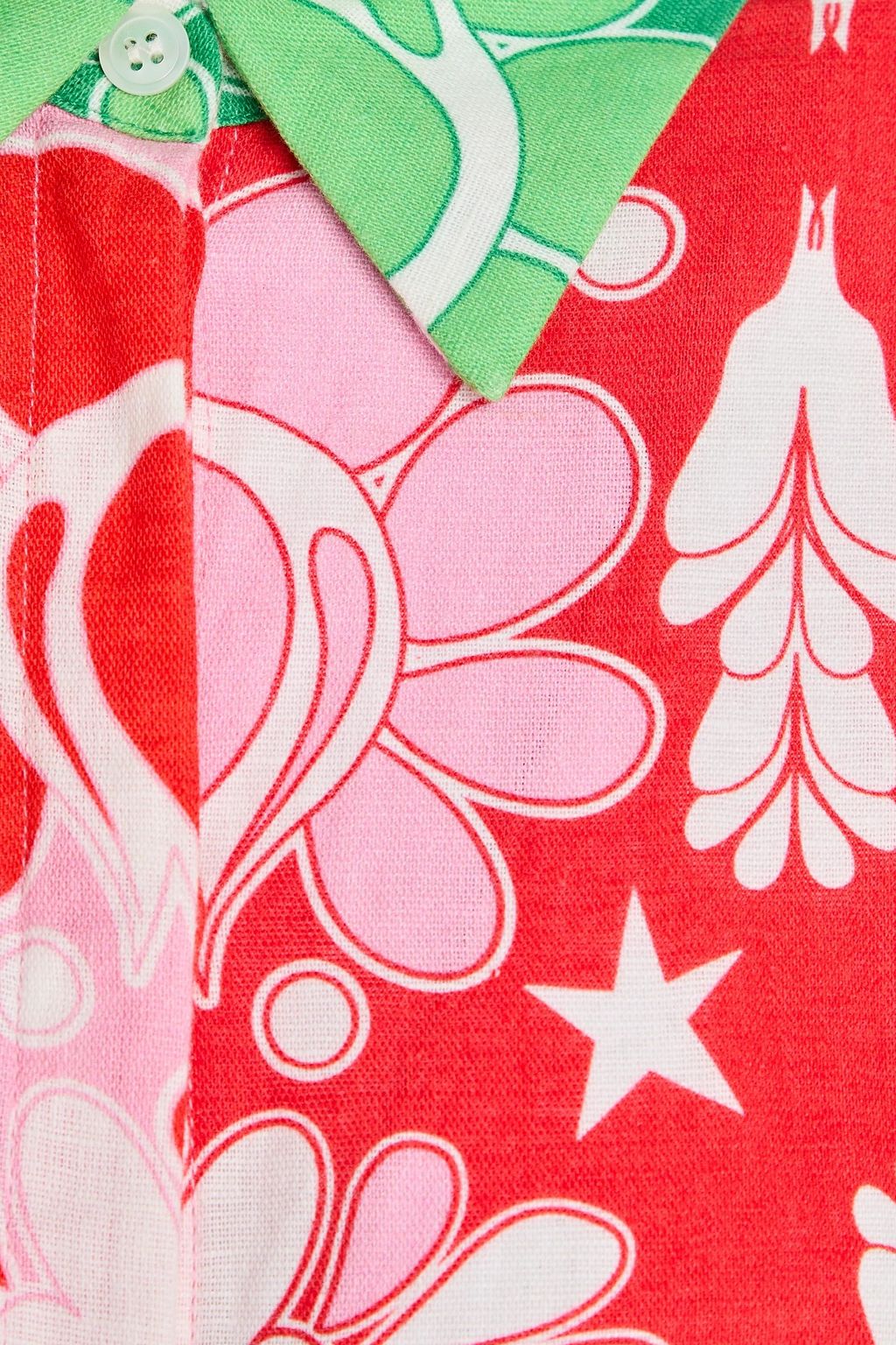 BORGO DE NOR Hemdkleid in Maxilänge aus einer Leinen-Baumwollmischung mit Print