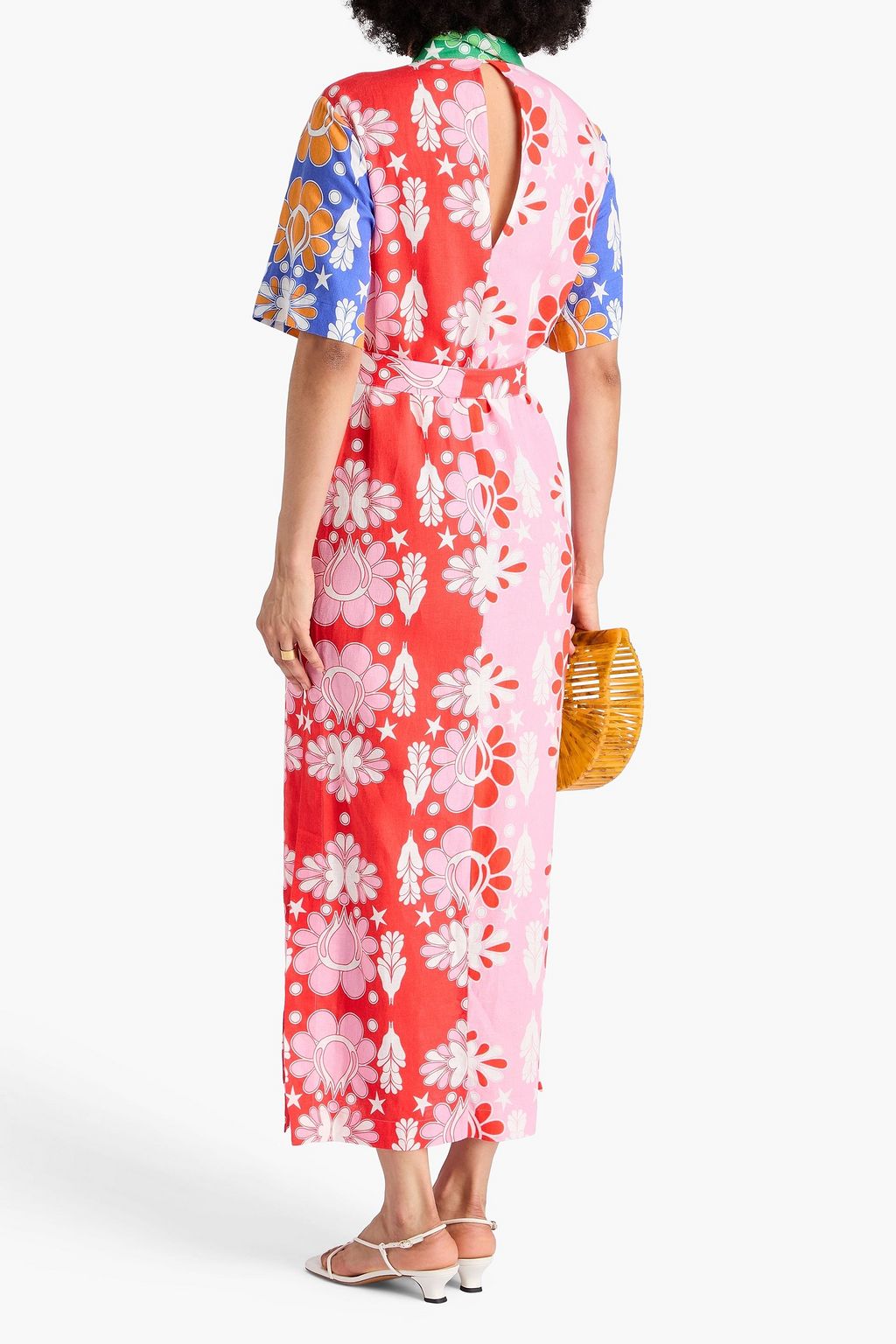 BORGO DE NOR Hemdkleid in Maxilänge aus einer Leinen-Baumwollmischung mit Print